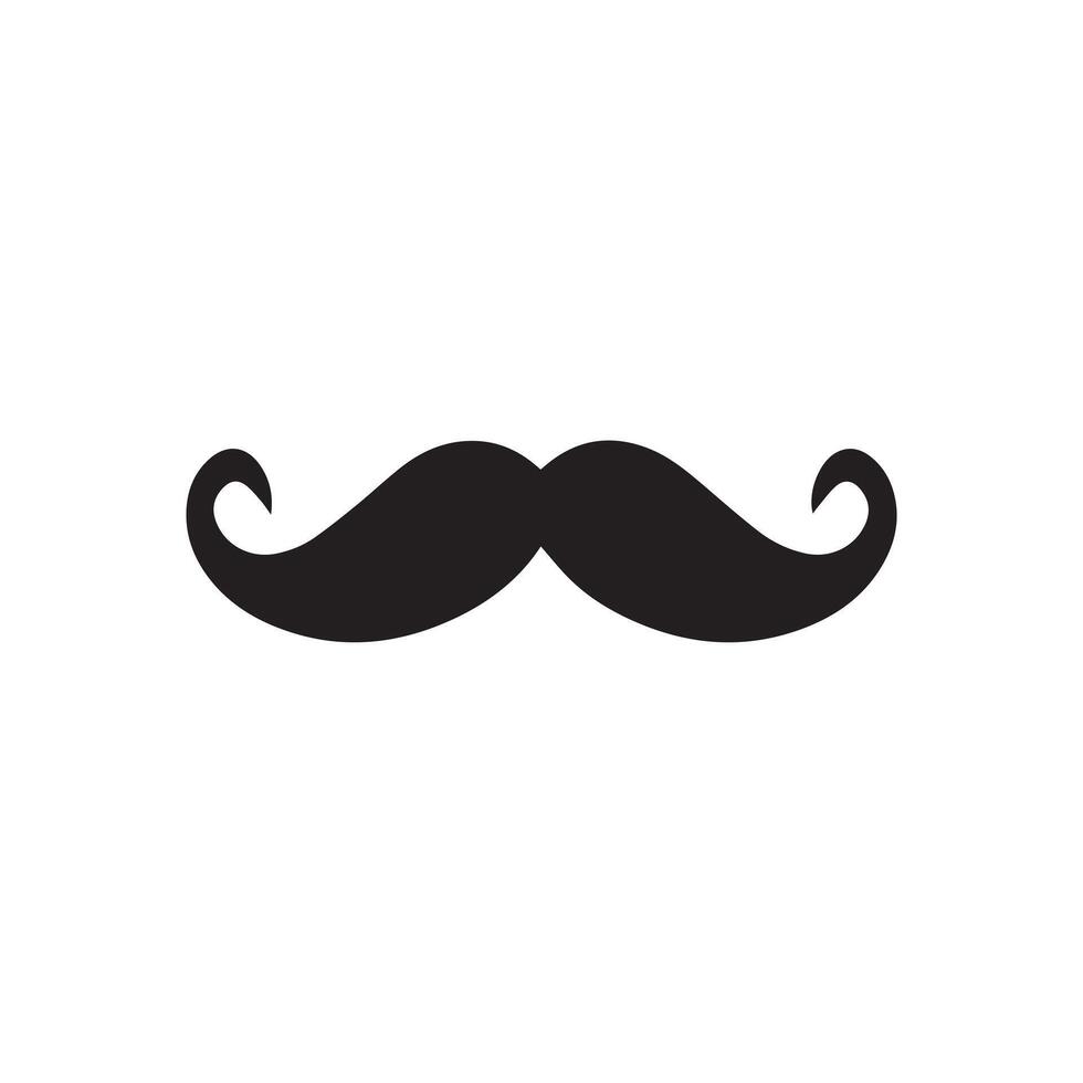 Mustache Black icon isolated on white background.Vector illustration design. vector