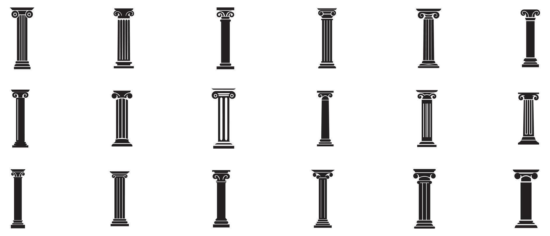 Pillar icon building shape historic vector design.