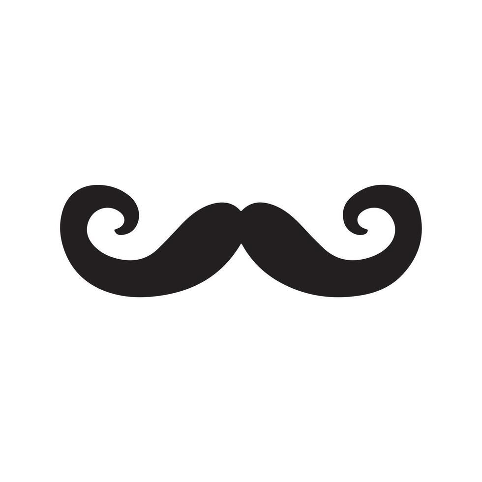 Mustache Black icon isolated on white background.Vector illustration design. vector