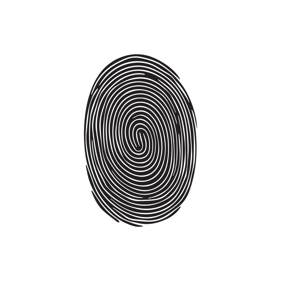 Fingerprint black and color icon mark human security vector design.