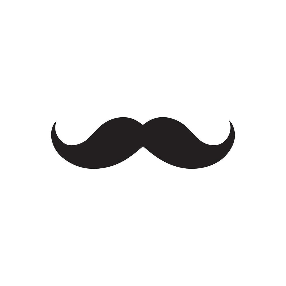 Mustache Black icon isolated on white background.Vector illustration design. vector