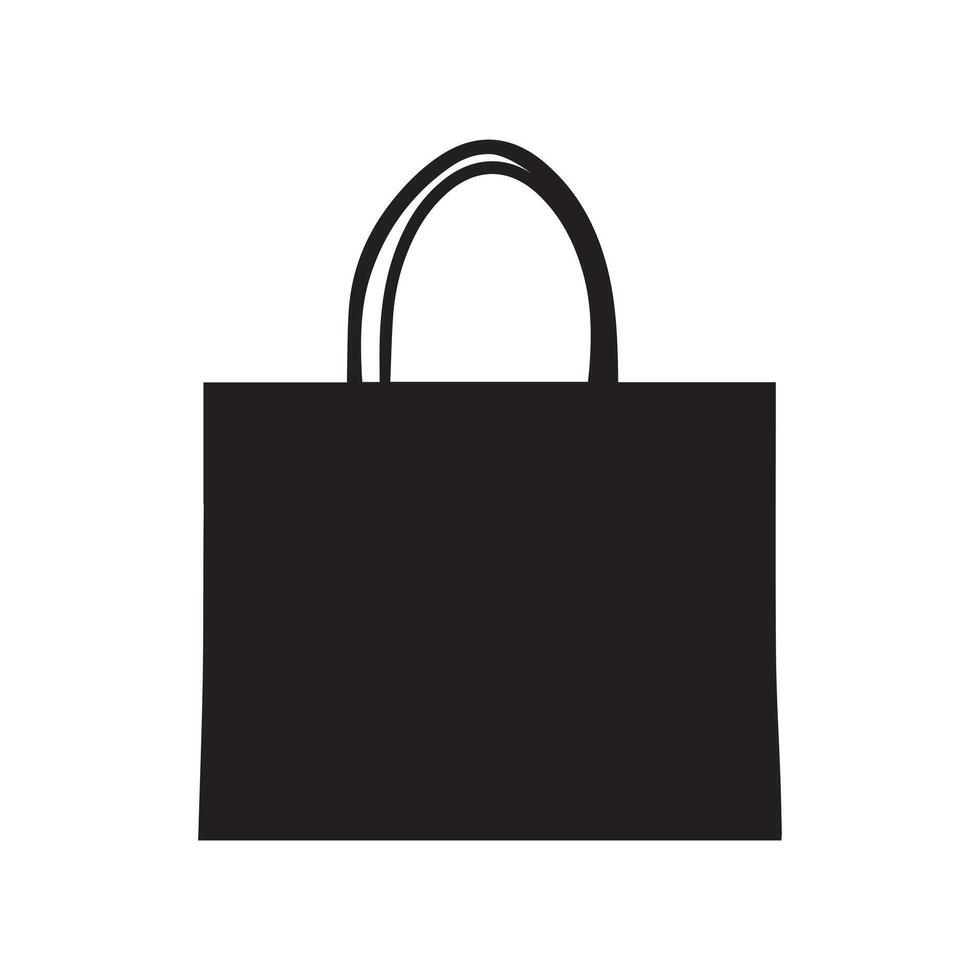 tienda bolso negro icono caja paquete vector diseño.