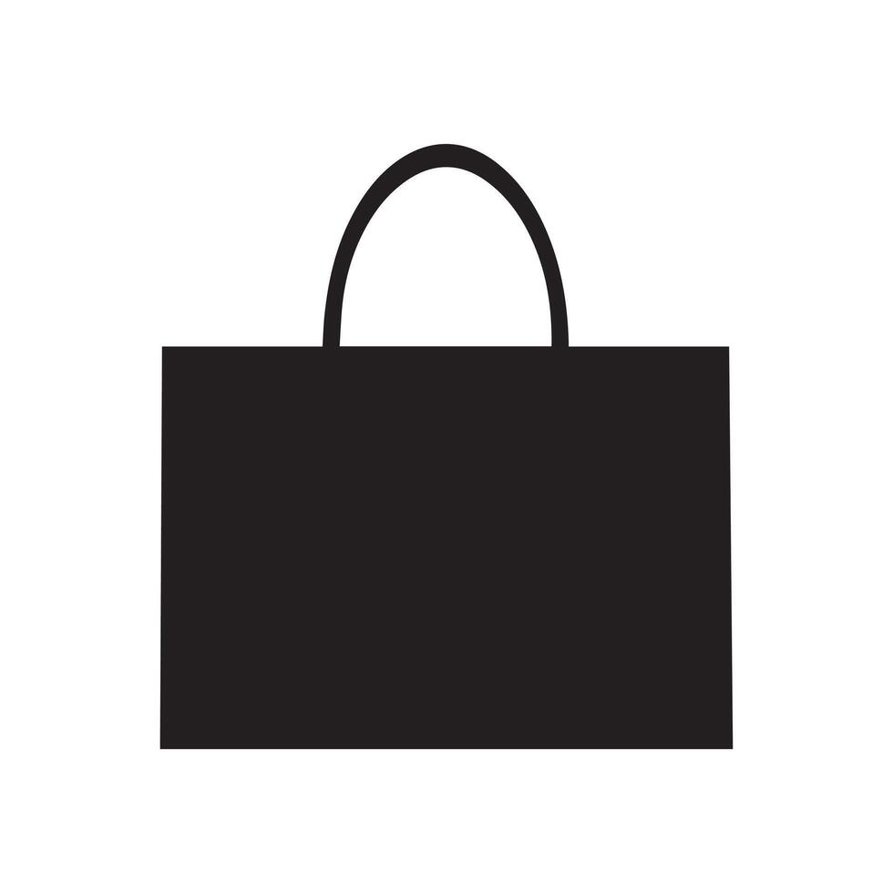 tienda bolso negro icono caja paquete vector diseño.