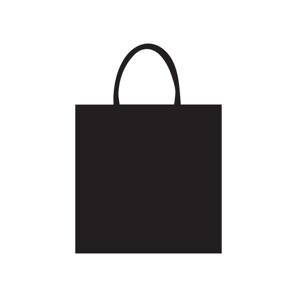 Shop bag black icon box pack vector design.