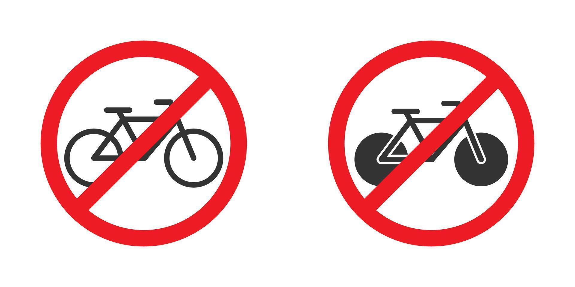 Bike forbidden icon. No bicycle sign. Vector illustration.