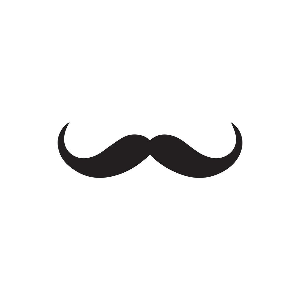 Mustache Black icon isolated on white background.Vector illustration design. vector