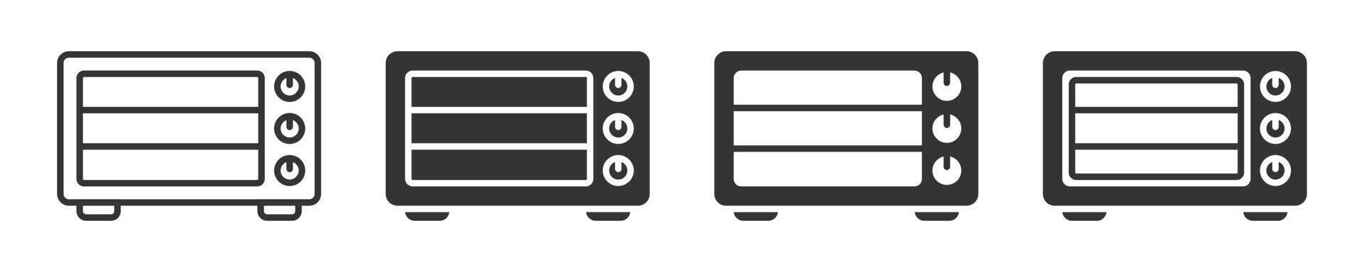 Convection oven icon set. Electric grill. Vector illustration.