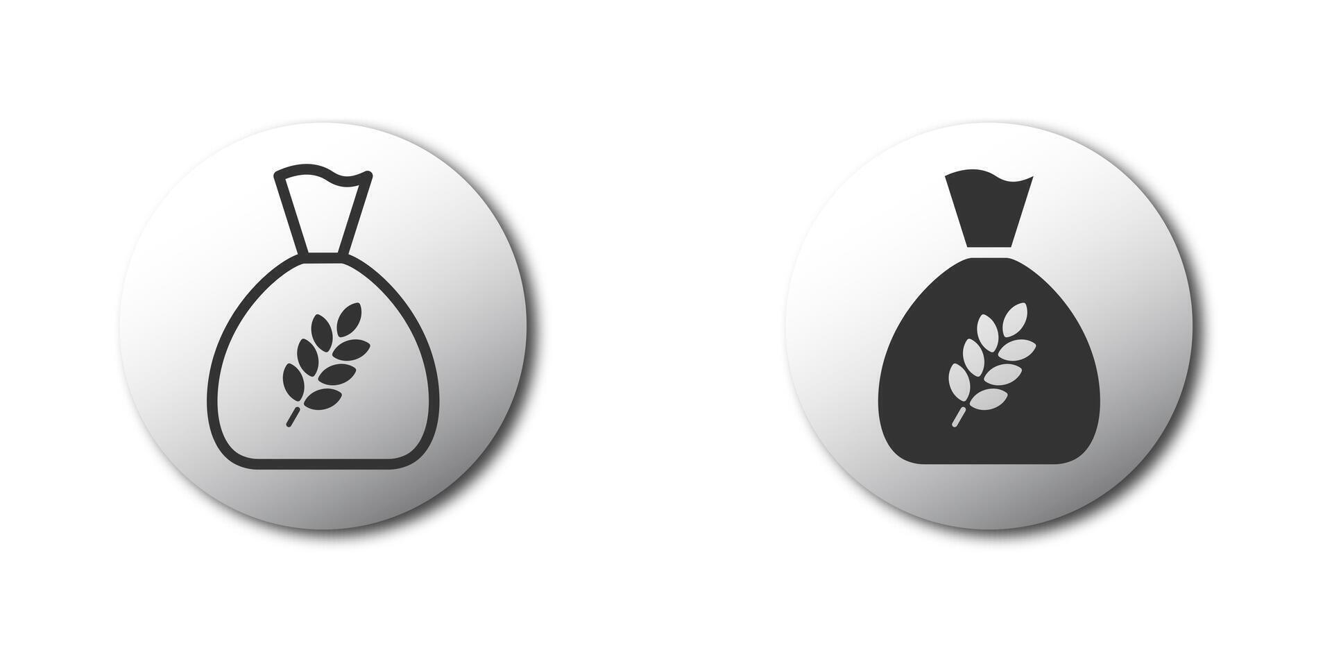 bolso de trigo línea y glifo icono. bolso de grano. vector ilustración.