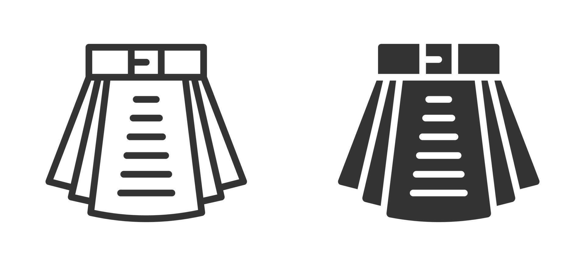 Kilt icon isolated on a white background. Vector illustration.