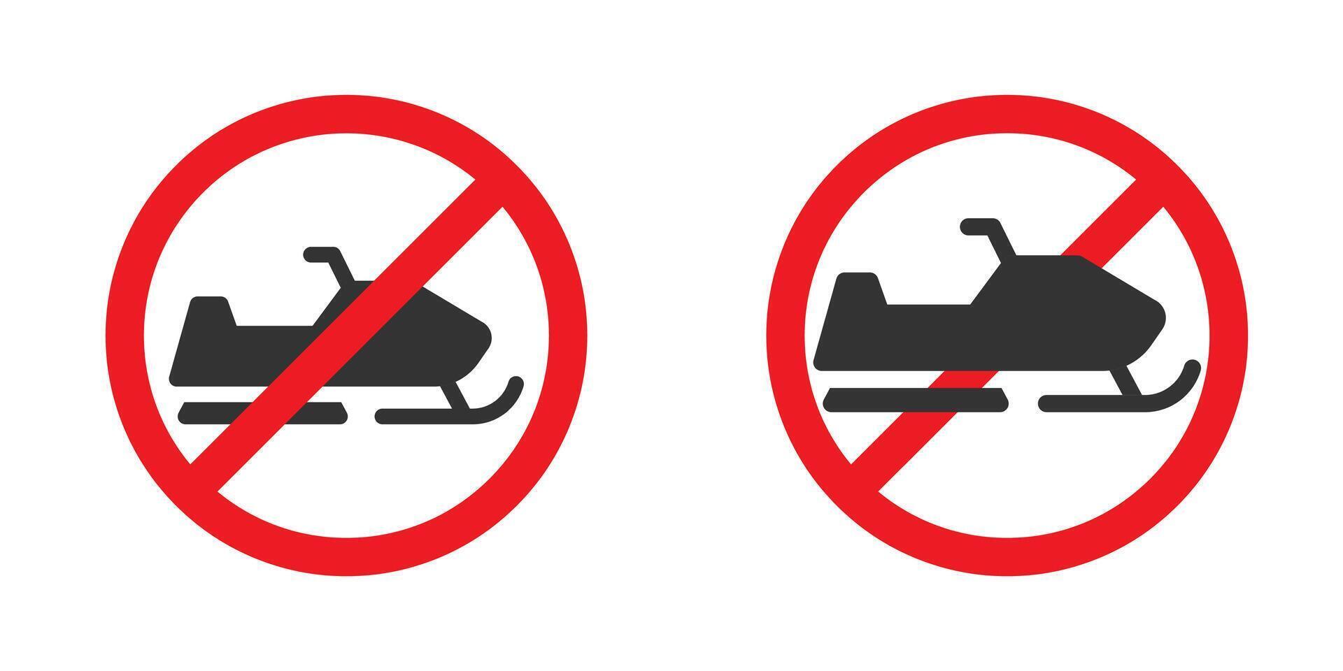 Forbidden snowmobiles sign. Vector illustration.