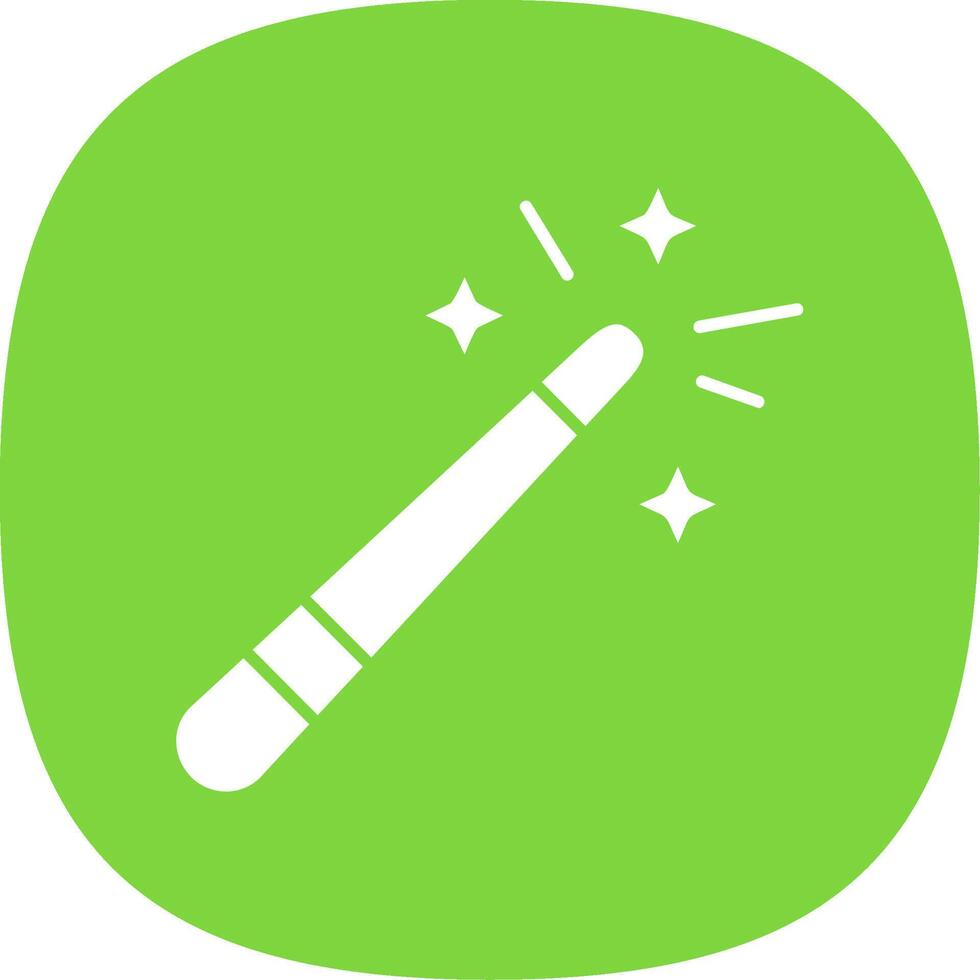 Magic wand Glyph Curve Icon vector