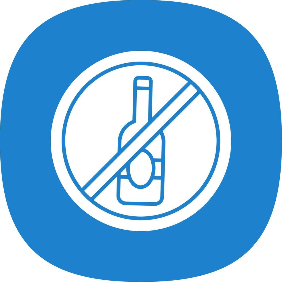 No alcohol Glyph Curve Icon vector