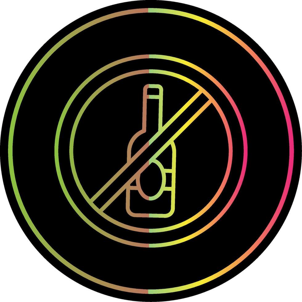 No alcohol Line Gradient Due Color Icon vector