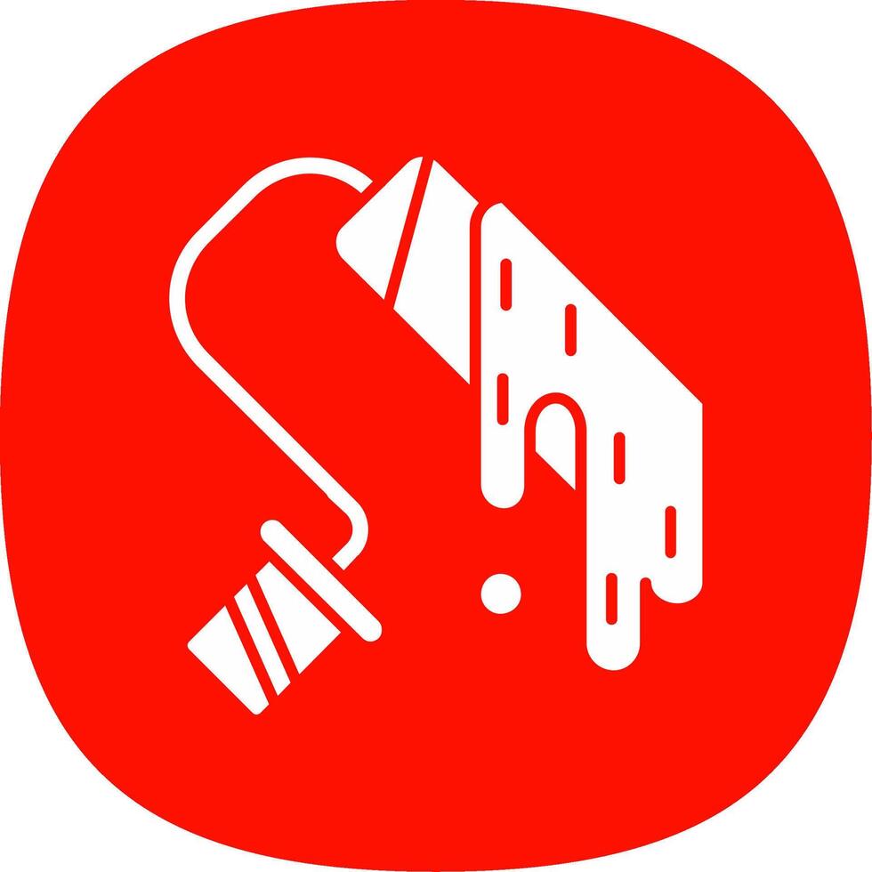 Paint roll Glyph Curve Icon vector