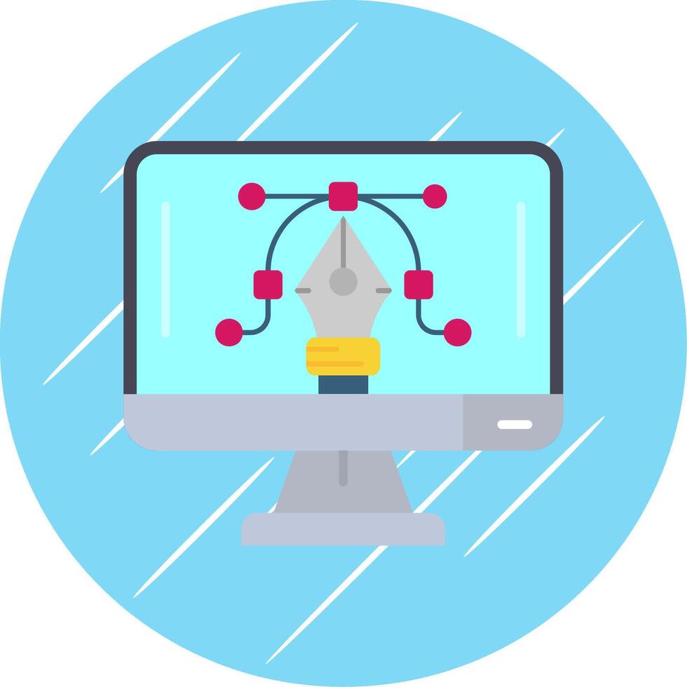 Graphic editor Flat Blue Circle Icon vector