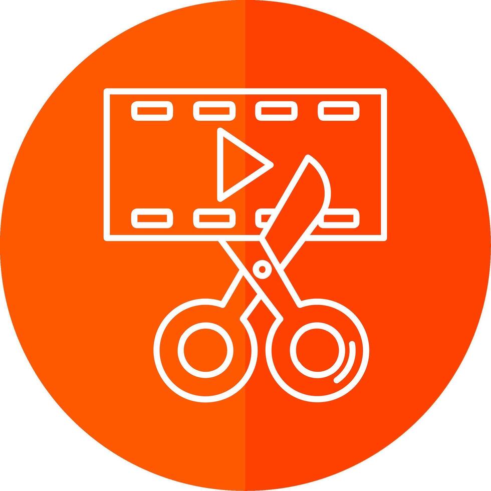 Video editor Line Red Circle Icon vector
