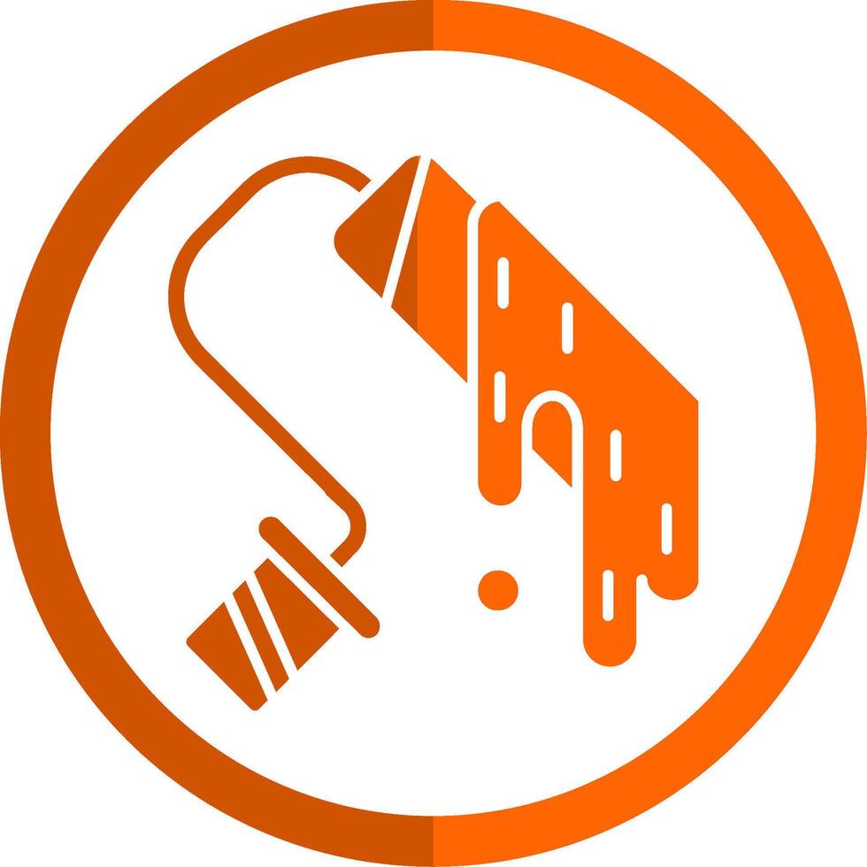 Paint roll Glyph Orange Circle Icon vector