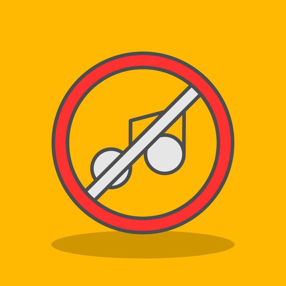 No music Filled Shadow Icon vector