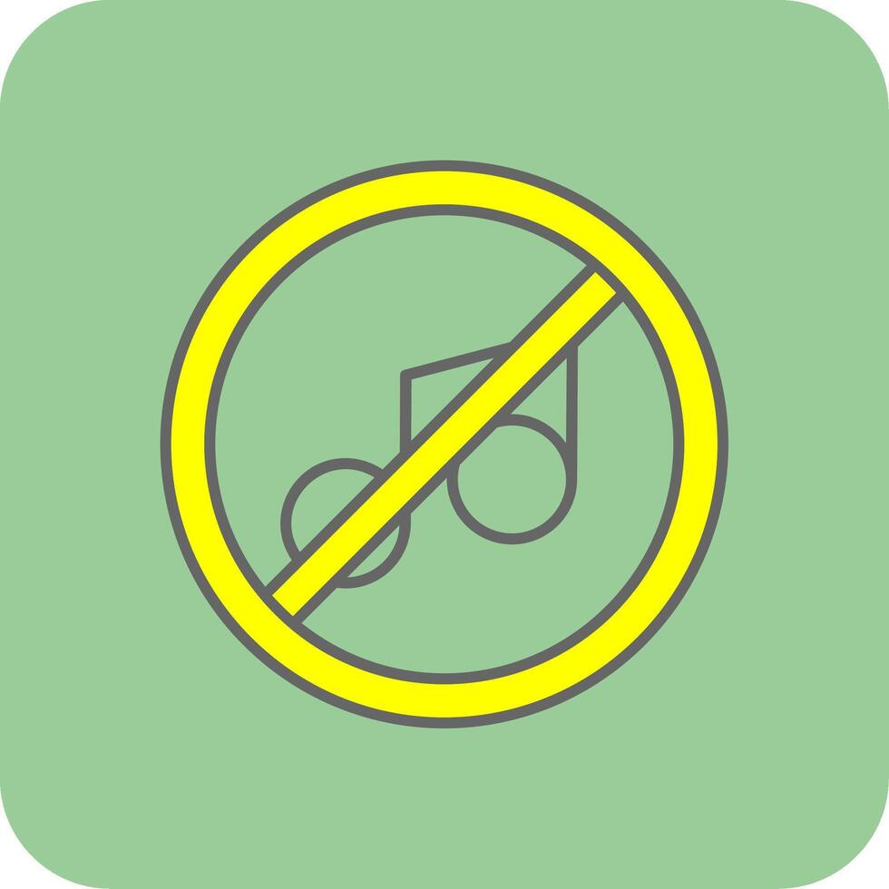 No music Filled Yellow Icon vector