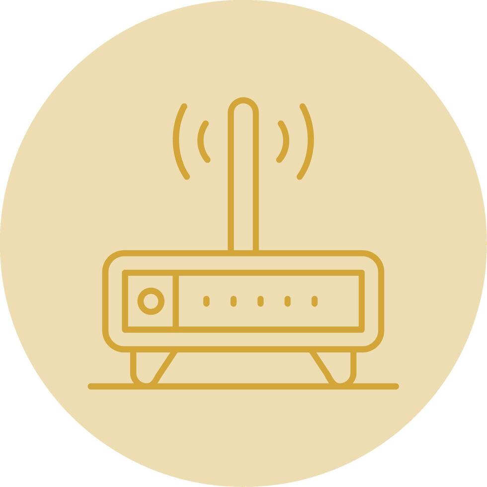 Modem Line Yellow Circle Icon vector