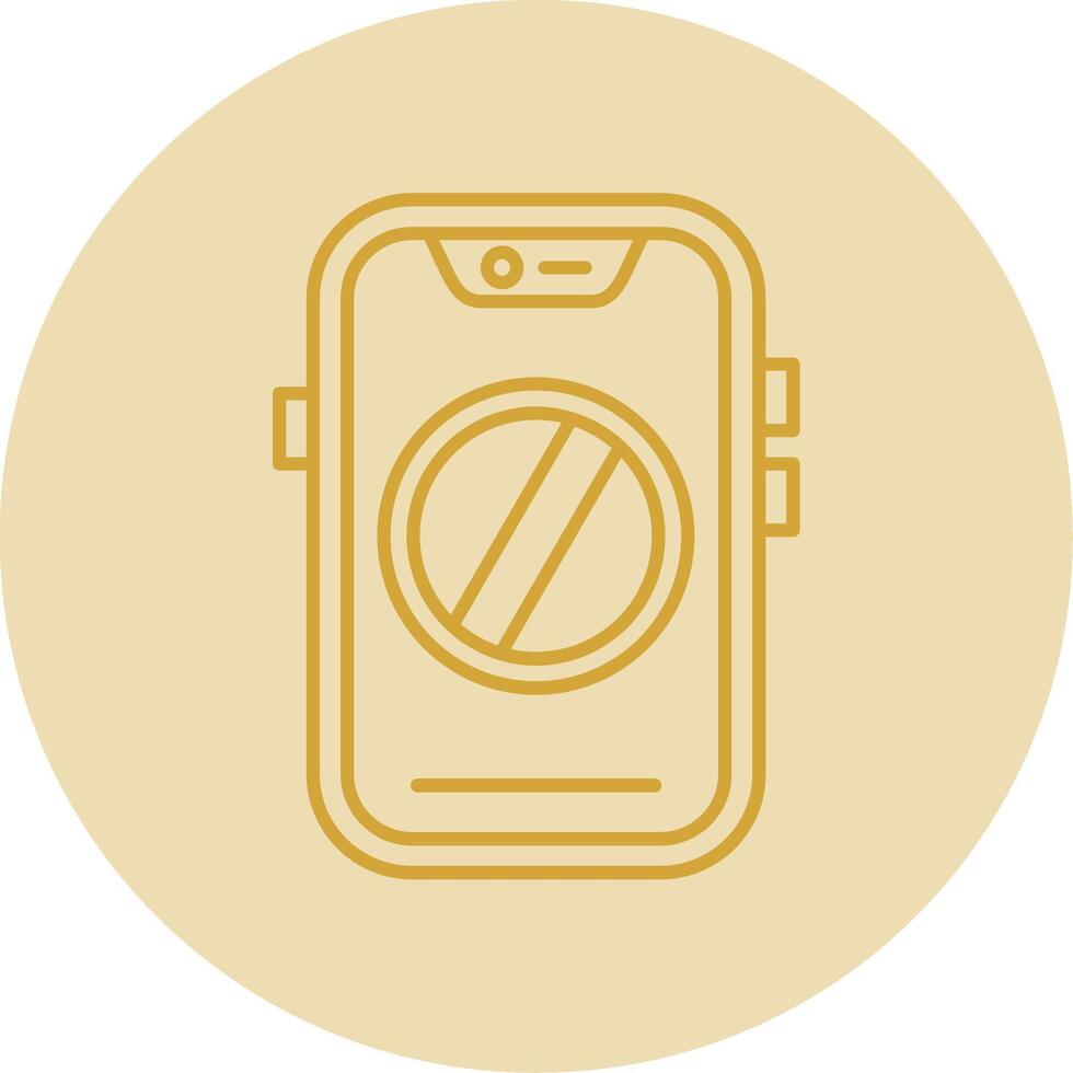 Ban Line Yellow Circle Icon vector