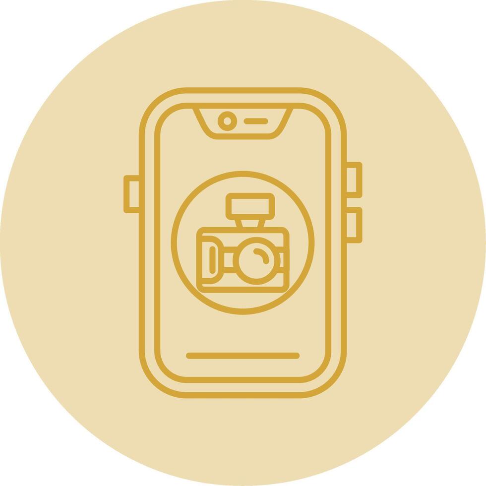 Camera Line Yellow Circle Icon vector