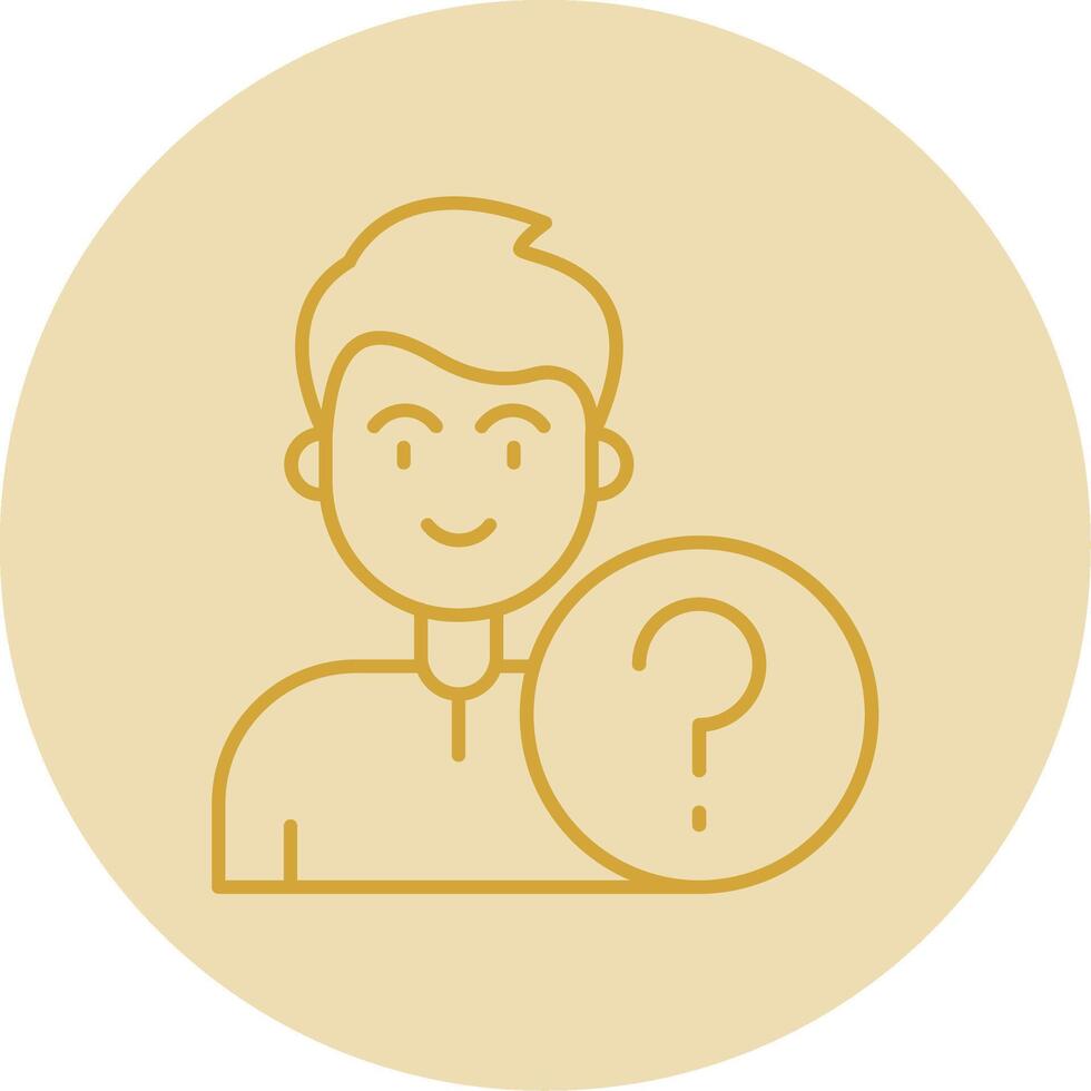 Question Line Yellow Circle Icon vector