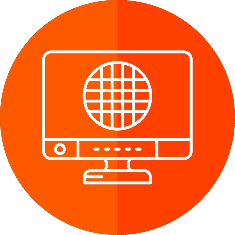 Grid Line Red Circle Icon vector