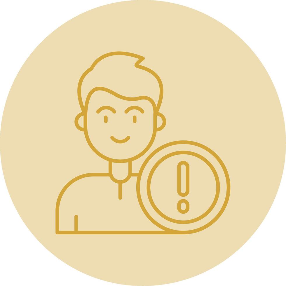 Error Line Yellow Circle Icon vector