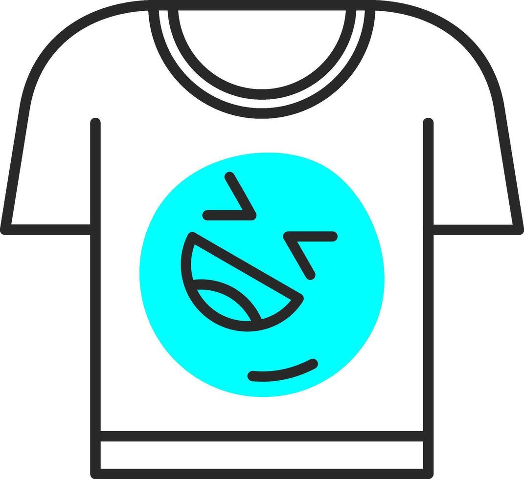 Tee Skined Filled Icon vector