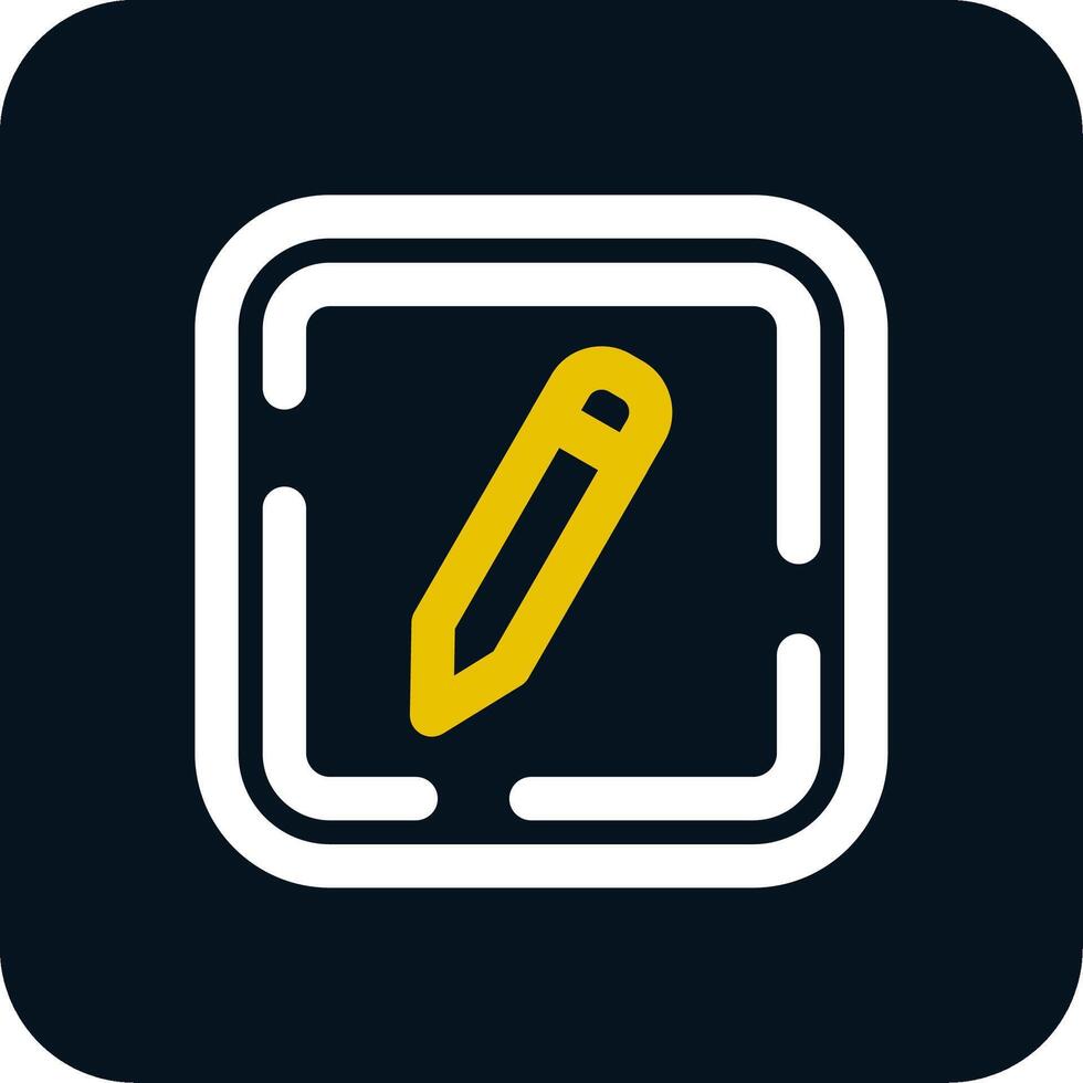 Edit Line Yellow White Icon vector