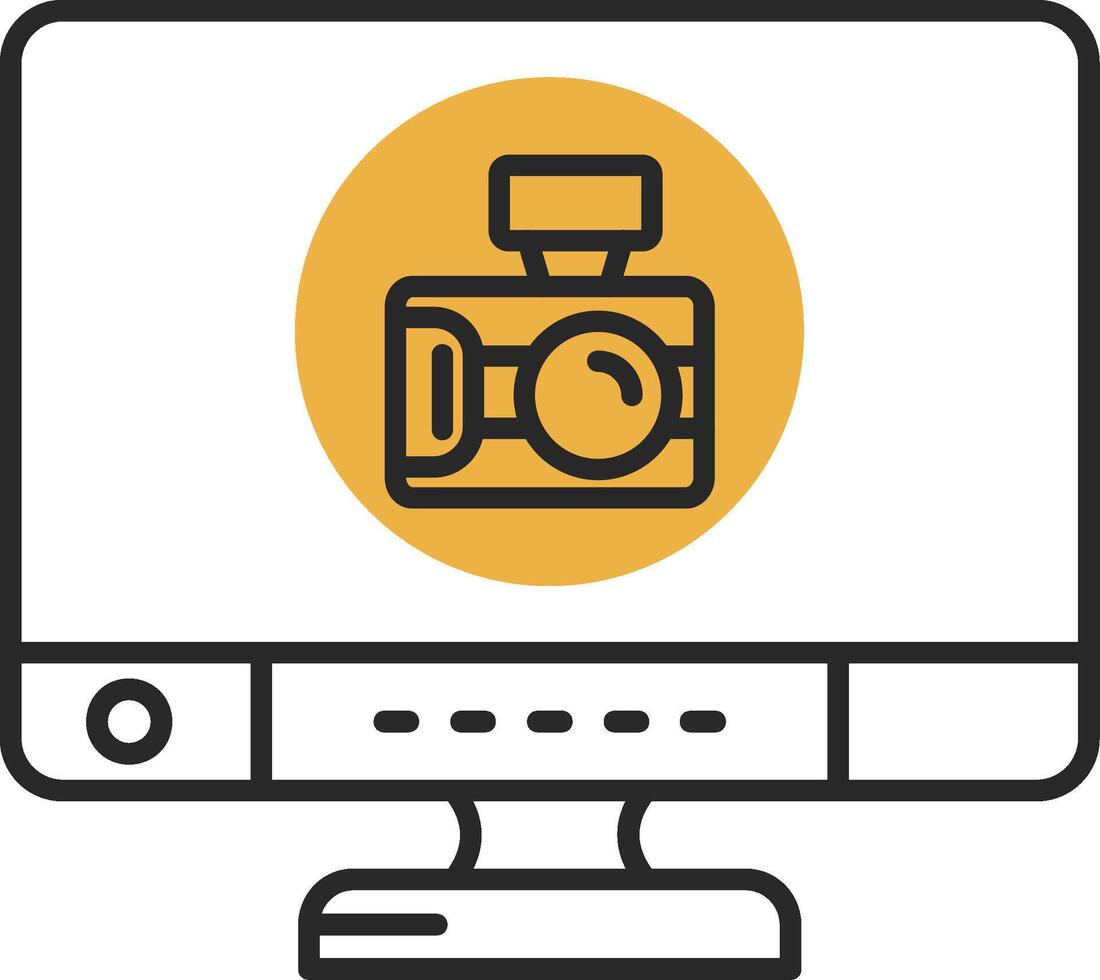 Camera Skined Filled Icon vector