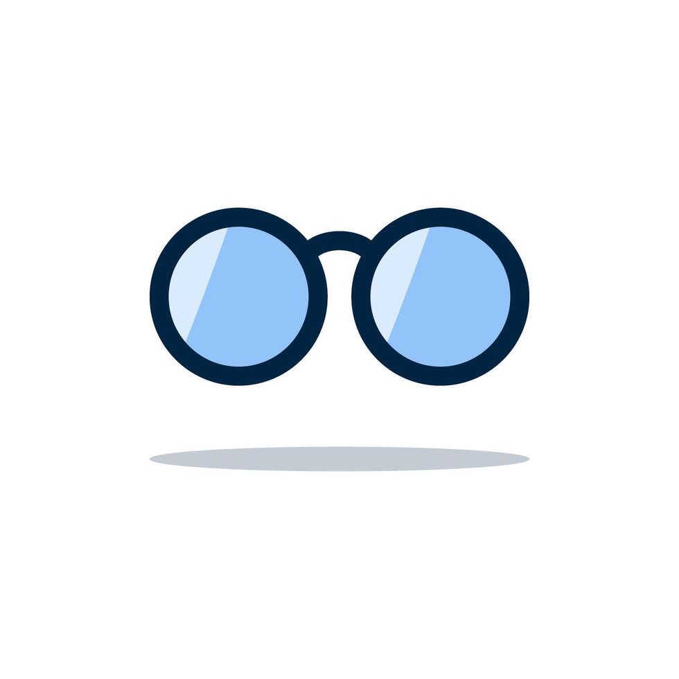 Reflective round glasses and shadow. Vector. vector