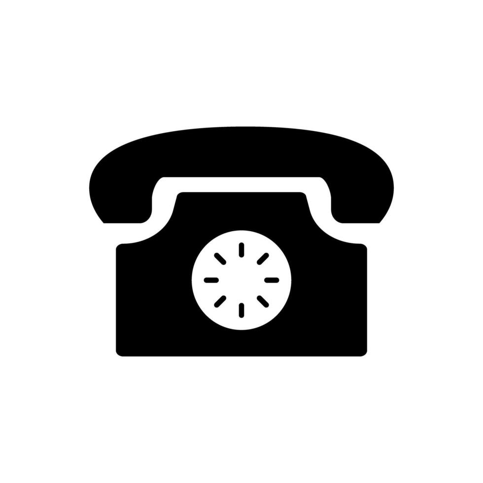 Rotary dial phone silhouette icon. Vector. vector