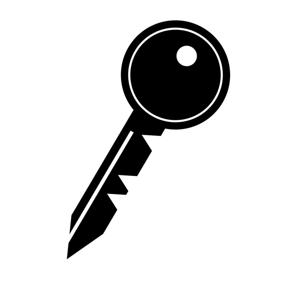 Key silhouette icon. Security and lock icon. Entrance key or locker key. Vector. vector