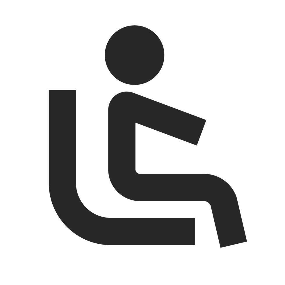 Pictogram of a person sitting on a seat. Vector. vector