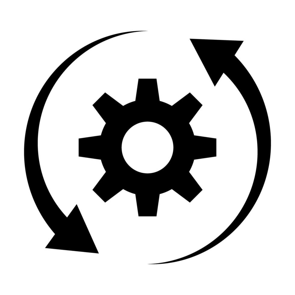 Update gear icon. Rotating gear and arrows. Data backup. Vector. vector