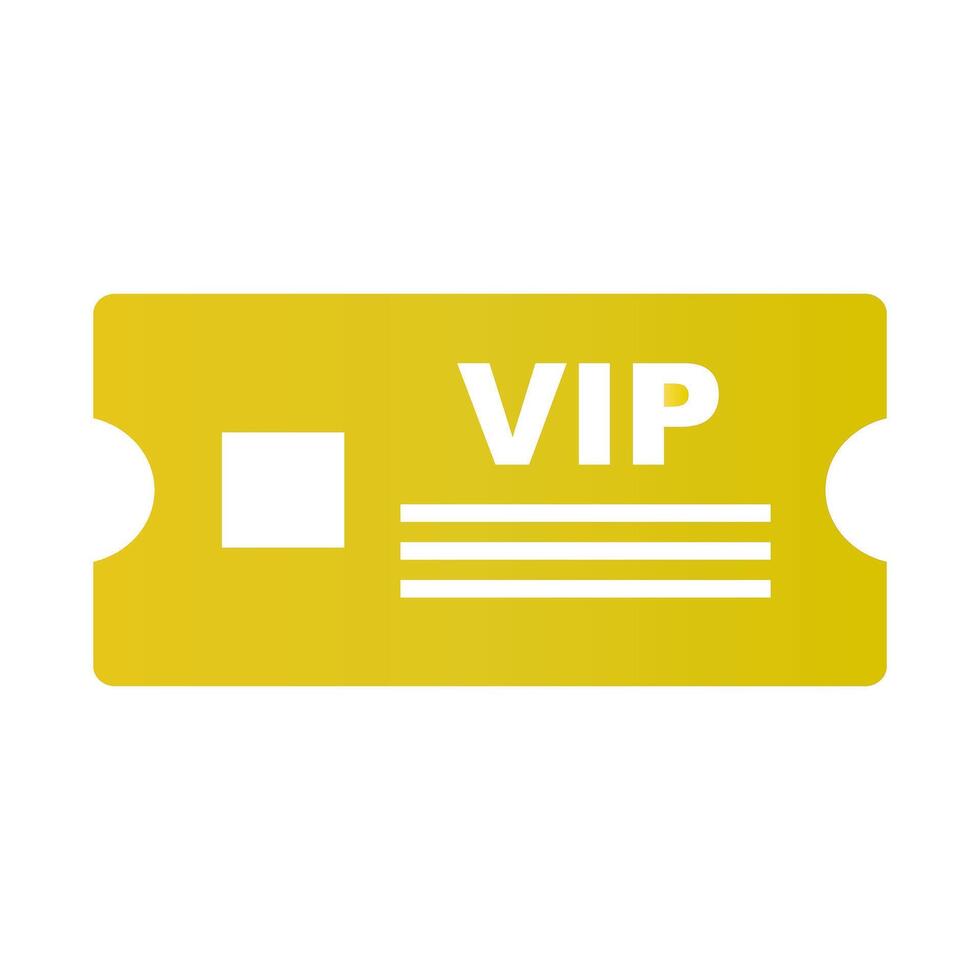 Gold VIP ticket icon. Luxury special treatment. Vector. vector
