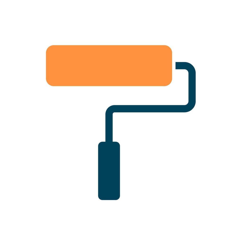 Orange paint roller icon. Painting tool. Vector. vector