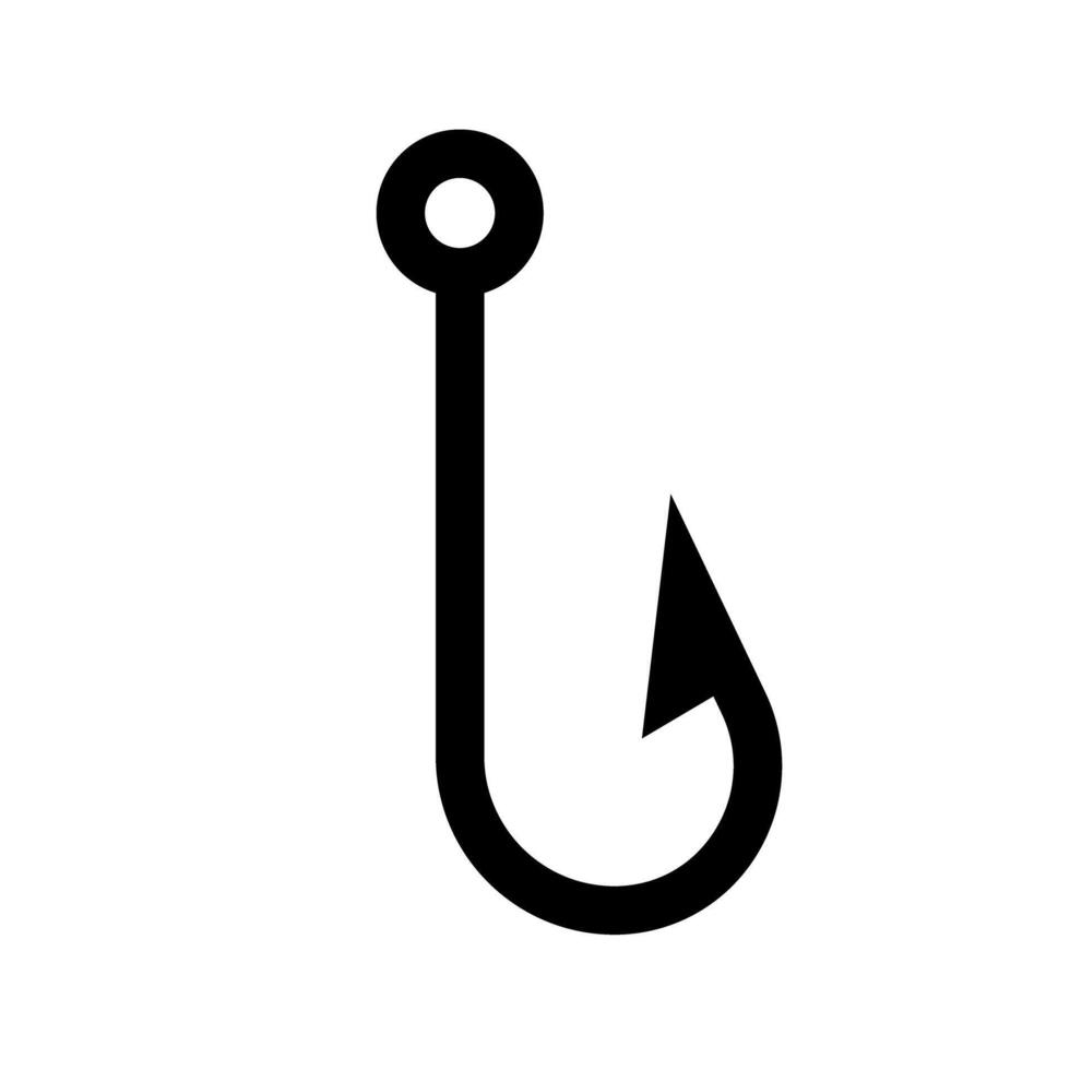 Fishing hook silhouette icon. Vector. vector