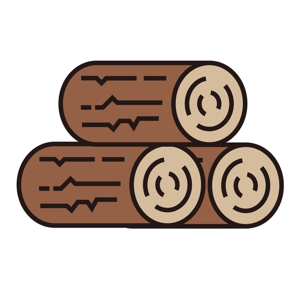 leña icono. registro. madera. vector. vector