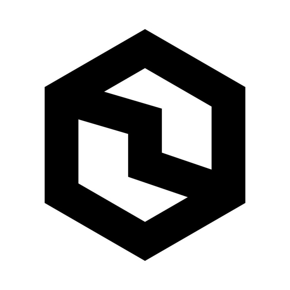 Hexagonal logo design icon. Vector. vector