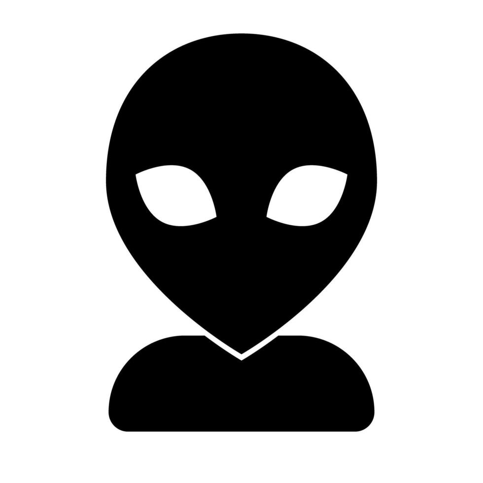 Extraterrestrial alien silhouette icon. Vector. vector