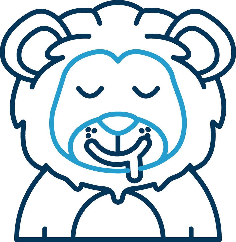 Drooling Line Blue Two Color Icon vector