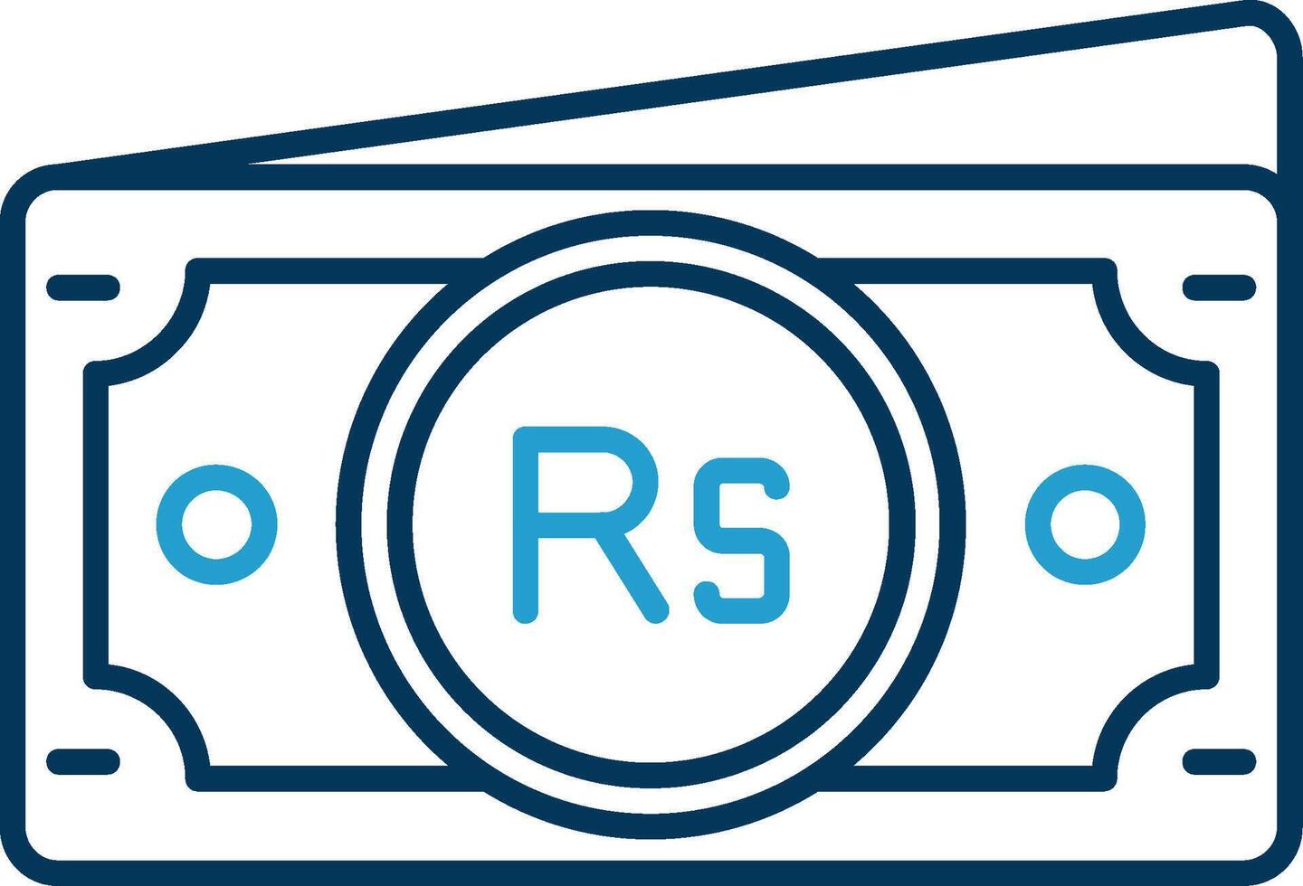 Rupee Line Blue Two Color Icon vector