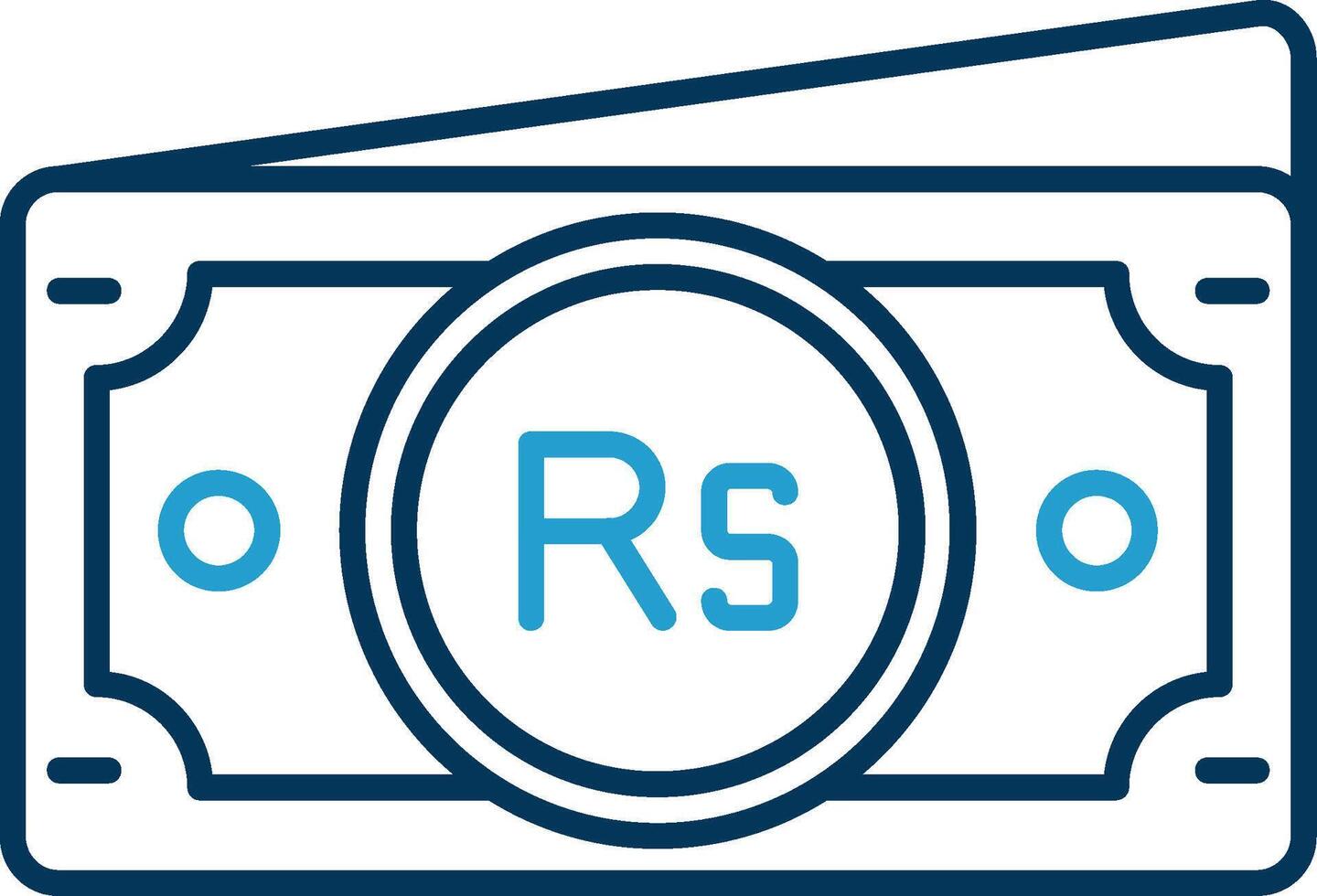 Rupee Line Blue Two Color Icon vector