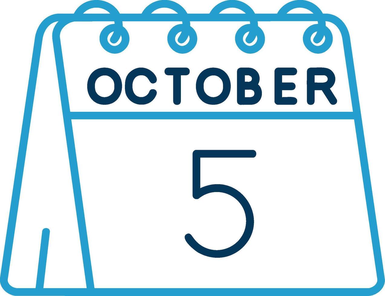 5th of October Line Blue Two Color Icon vector