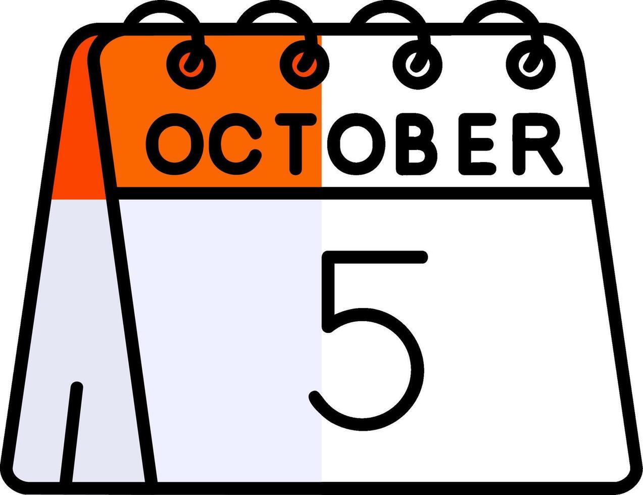 5th of October Filled Half Cut Icon vector
