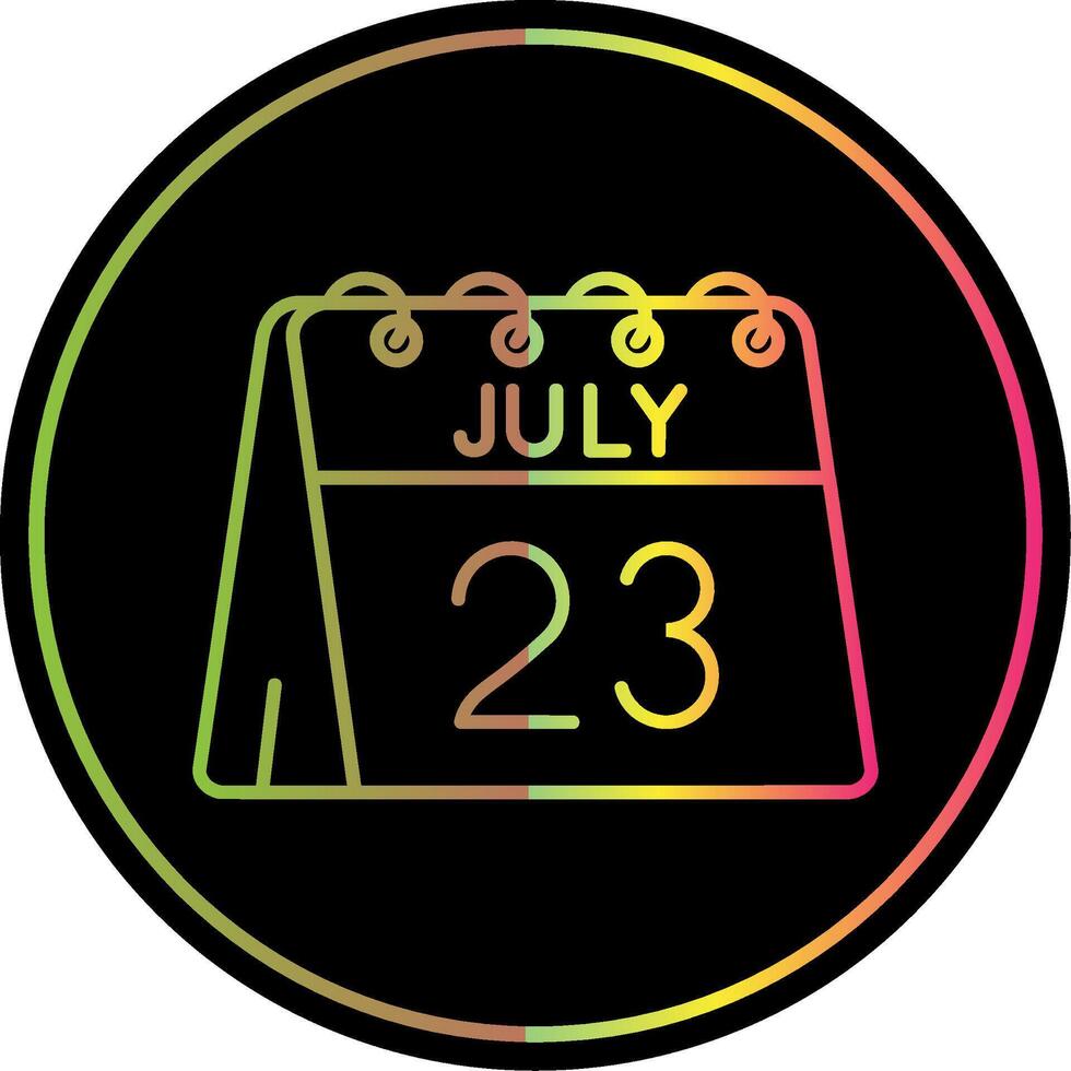 23 de julio línea degradado debido color icono vector
