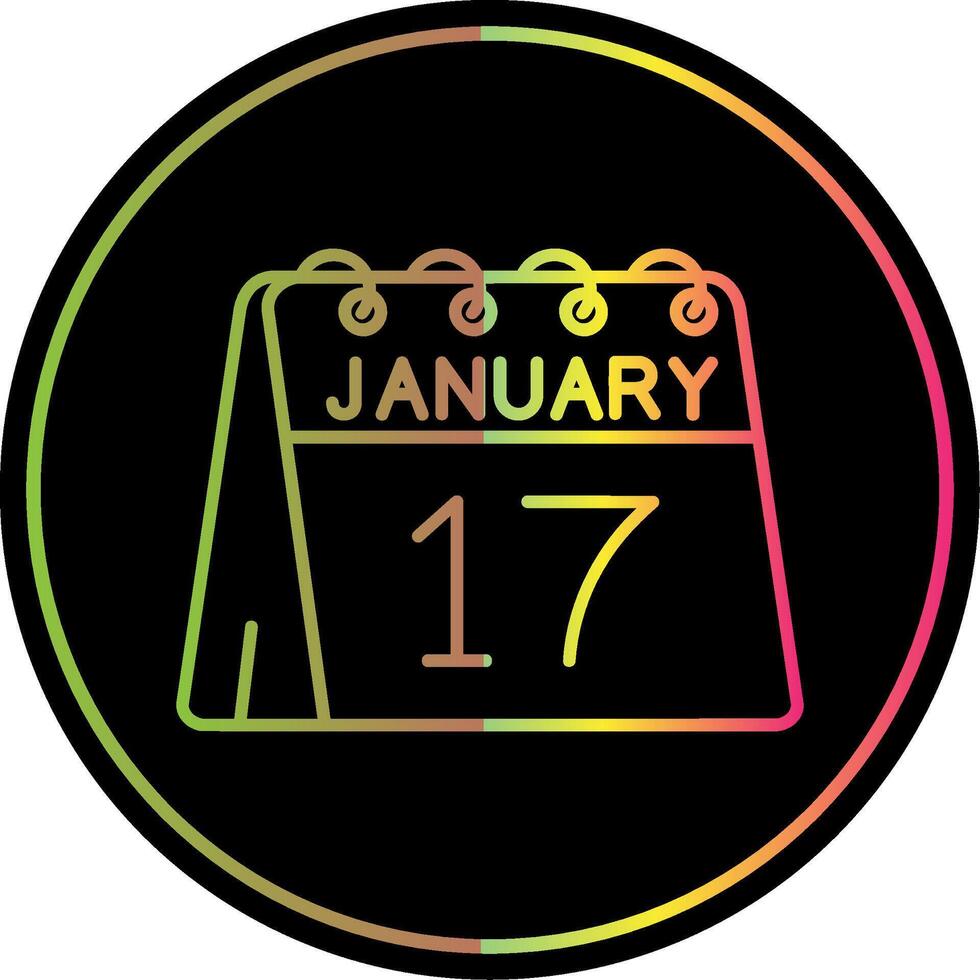 17th of January Line Gradient Due Color Icon vector